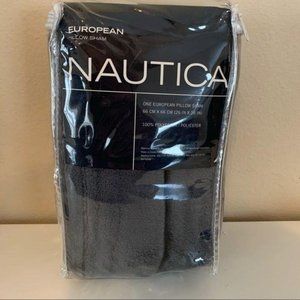 Nautica Ultra Soft Plush European Pillow Sham Grey